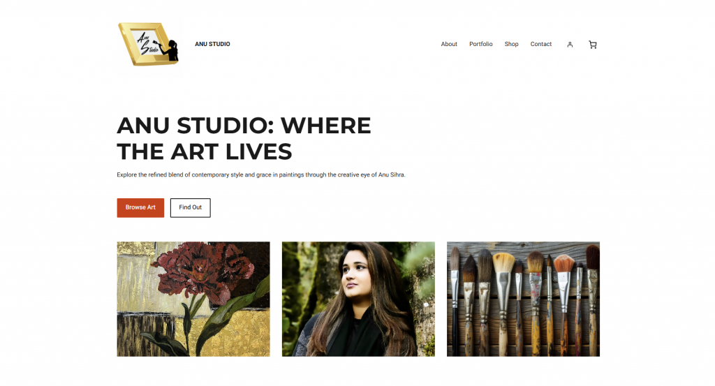 Anu Studio Website Screenshot